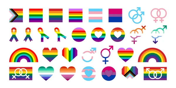 Lgbt Pride Month Illustrations Lgbtq Community Concept Icons Set International — Image vectorielle