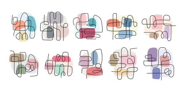 Elementos Abstratos Coloridos Desenhados Mão Para Criar Design Moderno Elegante — Vetor de Stock