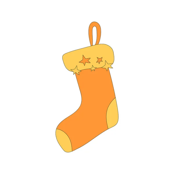 Χριστουγεννιάτικη Κάλτσα Πρωτοχρονιάτικο Διακοσμητικό Διανυσματικό Στοιχείο Πολύχρωμο Εικονίδιο Κάλτσας Διακοπών — Διανυσματικό Αρχείο