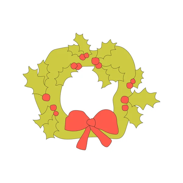 Ilustración Corona Navidad Año Nuevo Elemento Vectorial Decorativo Colorido Icono — Vector de stock