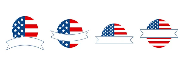 Jour Indépendance Emblèmes Des États Unis Illustration Signe Symbole Drapeau — Image vectorielle