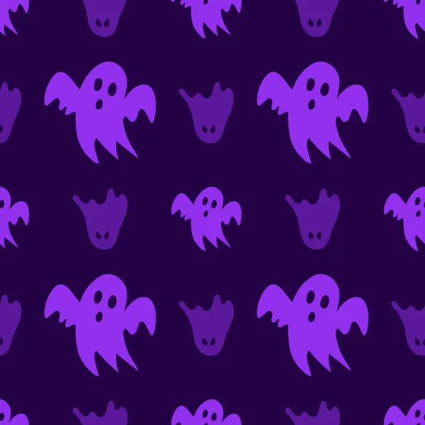 Festive Scary Pattern Colorful Halloween Print Halloween Seamless Pattern Funny — Stockový vektor