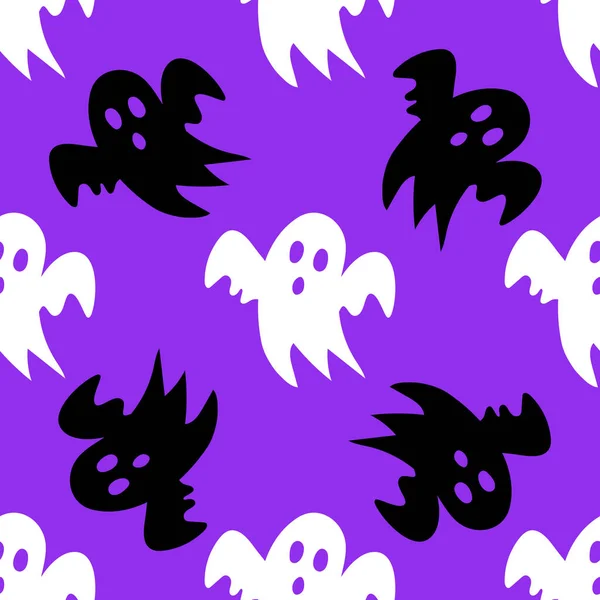 Ghosty Scary Pattern Colorful Halloween Print Autumn Wallpaper Party Background — Stockvector