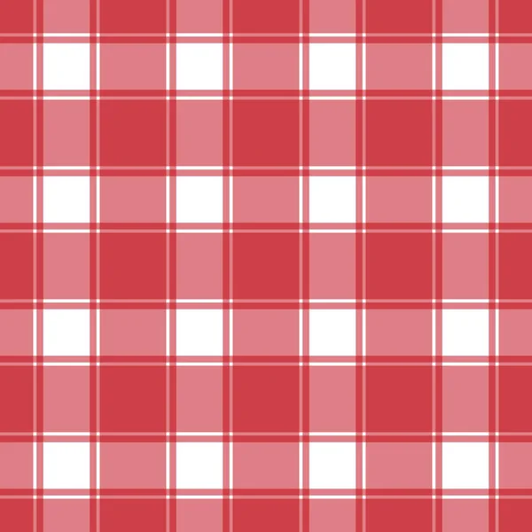 Seamless Red Gingham Pattern Checkered Fabric Plaid Tablecloth Napkin Textile — Wektor stockowy