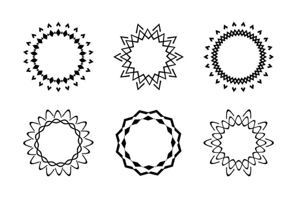 Black Wreath Simple Design Elements Circle Photo Text Isolated White — Vector de stock