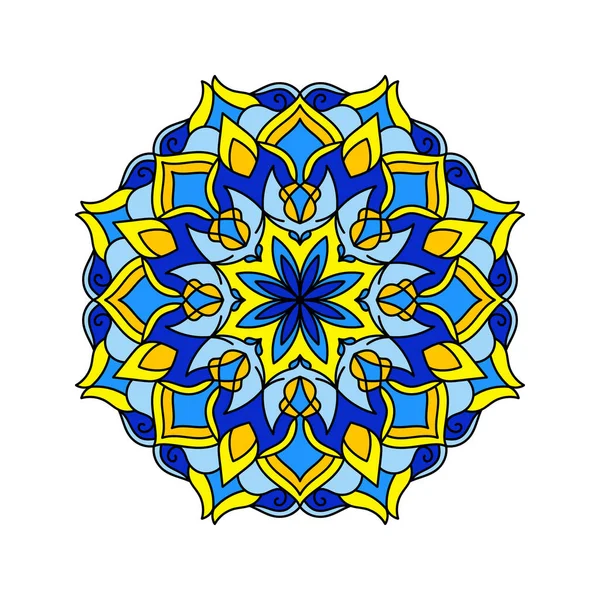 Ukrainian Geometric Mandala Decorative Floral Ornament Oriental Vector Illustration Stress — Archivo Imágenes Vectoriales