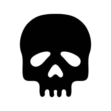Skull silhouette, isolated on white background. Vector illustration, traditional Halloween decorative element. Halloween silhouette black skull - for design, decor and cricut.