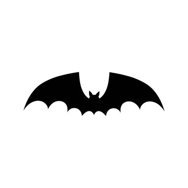 Bat silhouette, isolated on white background. Vector illustration, traditional Halloween decorative element. Halloween silhouette black bat - for cricut, design or decor.