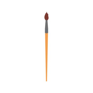 Simple paint brush illustration. School supply flat design. Office element - stationery and art school supply. Back to school. Paint brush icon - tool for painting, drawing or sketching.