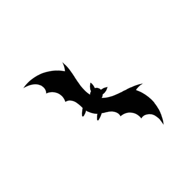 Bat Silhouette Isolated White Background Vector Illustration Traditional Halloween Decorative — Archivo Imágenes Vectoriales