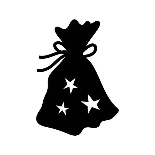 Magic Bag Stars Silhouette Isolated White Background Vector Illustration Traditional — Vector de stock