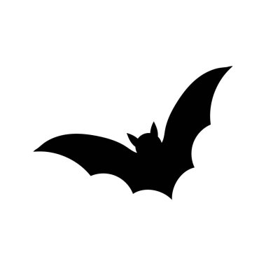 Bat silhouette, isolated on white background. Vector illustration, traditional Halloween decorative element. Halloween silhouette black bat - for cricut, design or decor.