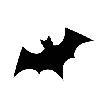 Bat silhouette, isolated on white background. Vector illustration, traditional Halloween decorative element. Halloween silhouette black bat - for cricut, design or decor.