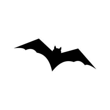 Bat silhouette, isolated on white background. Vector illustration, traditional Halloween decorative element. Halloween silhouette black bat - for cricut, design or decor.