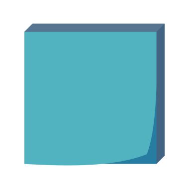 Colored tear-off paper stickers illustration. School supply flat design. Office element - stationery and school supply. Back to school. Blue sticky icon for writing notes