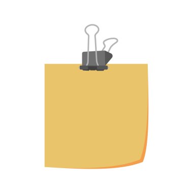 Colored tear-off paper stickers illustration. School supply flat design. Office element - stationery and school supply. Back to school. Sticky with binder icon for writing notes.