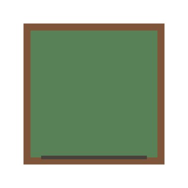 Kare karatahta vektör çizimi beyaz arkaplanda izole edildi. Okul panosu ve işaretçi illüstrasyonu. Yeşil boş vektör karatahtası, basit okul yönetim kurulu çerçevesi, tebeşir yazma ve çizim için.