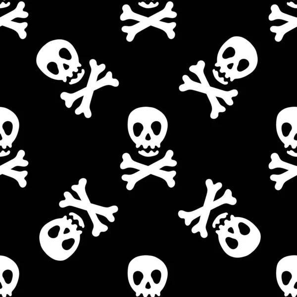 Patrón Aterrador Estampado Colorido Halloween Papel Pintado Pirata Otoñal Fondo — Archivo Imágenes Vectoriales