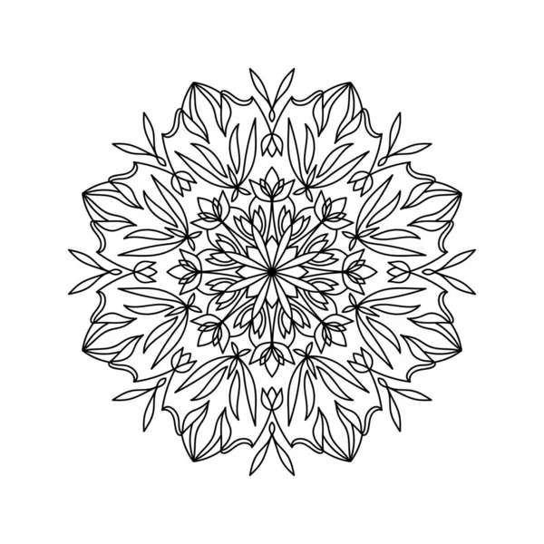 Mandala Siluett Tryck För Vuxna Målarbok Orientalisk Vektor Illustration Stress — Stock vektor