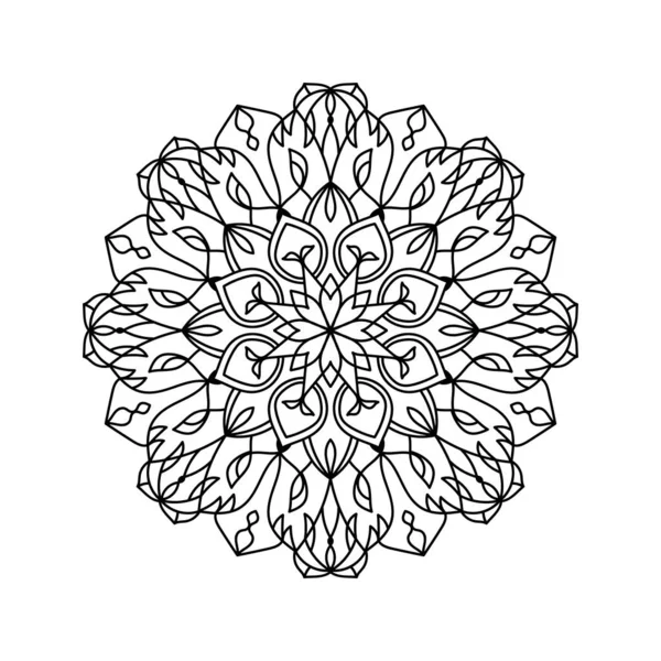 Oriental Vector Illustration Stress Therapy Coloring Pages Mandala Silhouette Print — Stock Vector