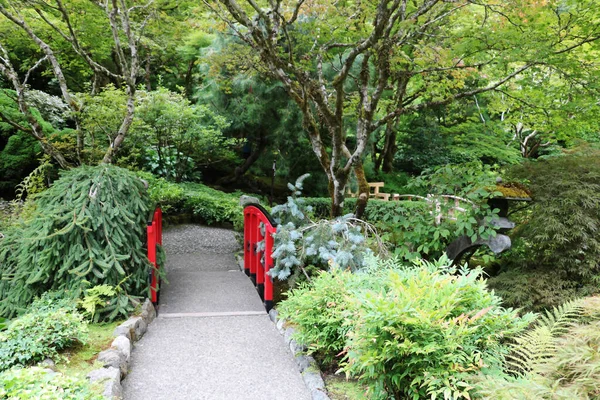 Butchart Garden Path Isla Vancouver Canadá Jardín Famoso Como Uno — Foto de Stock