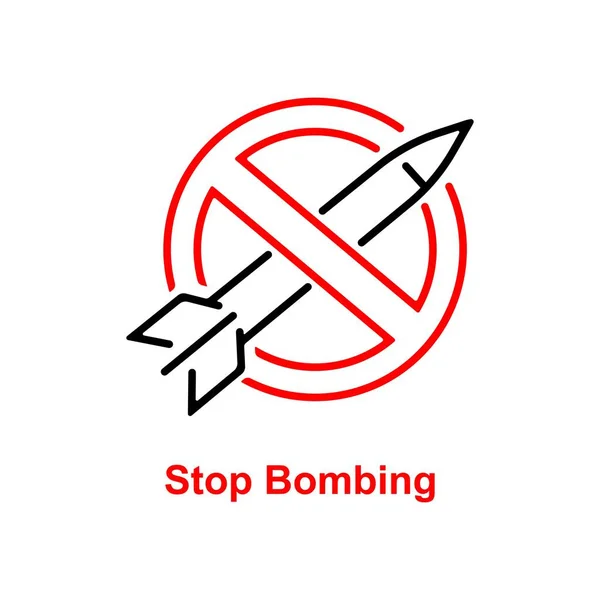 Přestaňte Bombardovat Ikonu Obrysu Vektor Stop Air Strikes Koncept War — Stockový vektor