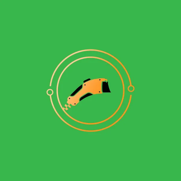 Illustration modern electric car charger logo design template