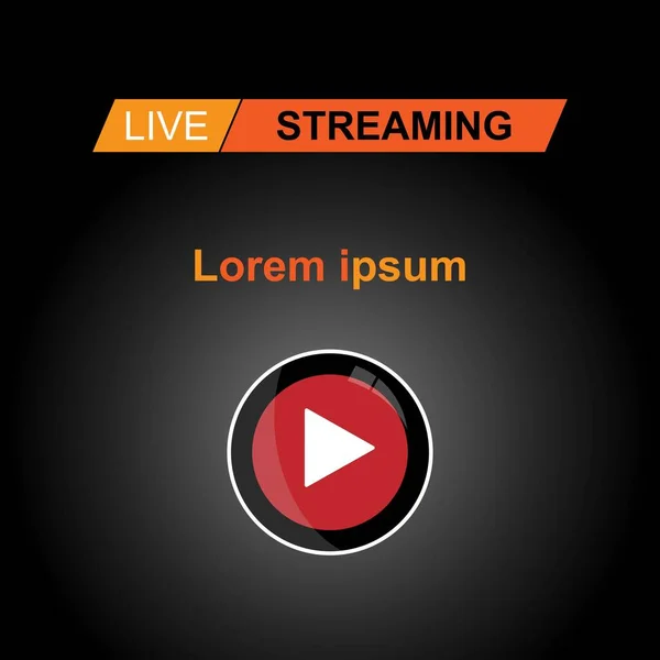 Streaming live logo, online video stream icon. vector illustration on black background