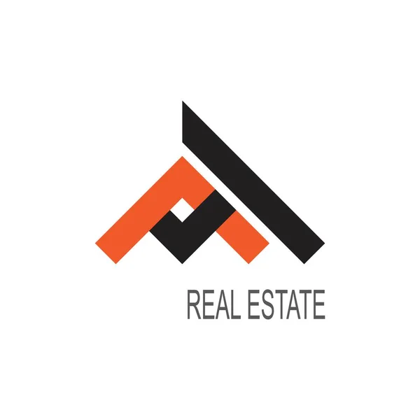 Real Estate Logo Image on White Background. Flat Vector Logo Design Template Element for Construction Architecture Building Logos.