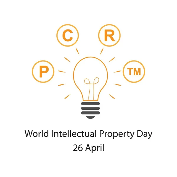 World Intellectual Property Day Held April Vector Illustration — Vector de stock