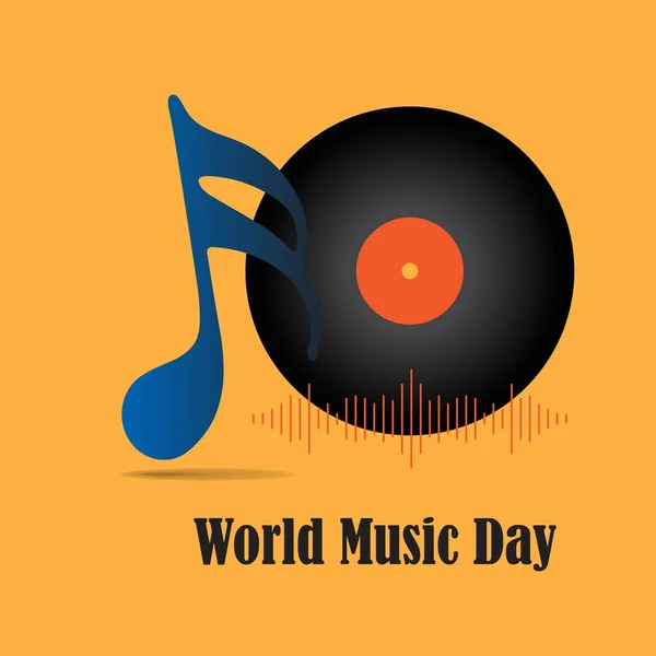 World Music Day Observed Every Year June Template Background Banner — Vector de stock