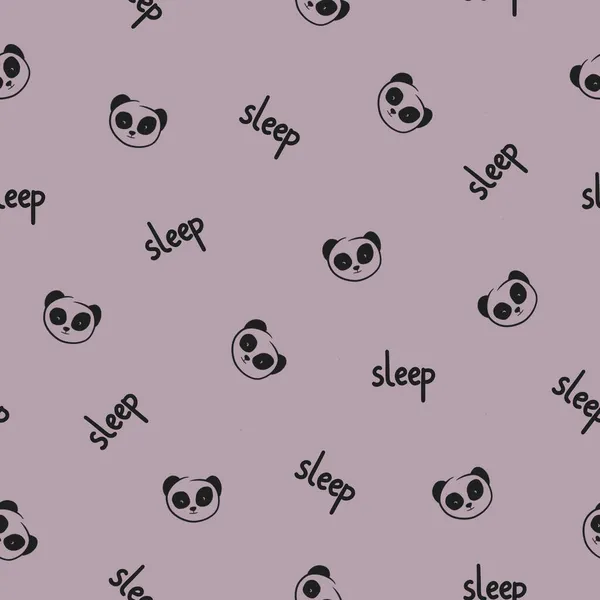 Pandalar Uyku Ile Şirin Desen — Stok fotoğraf