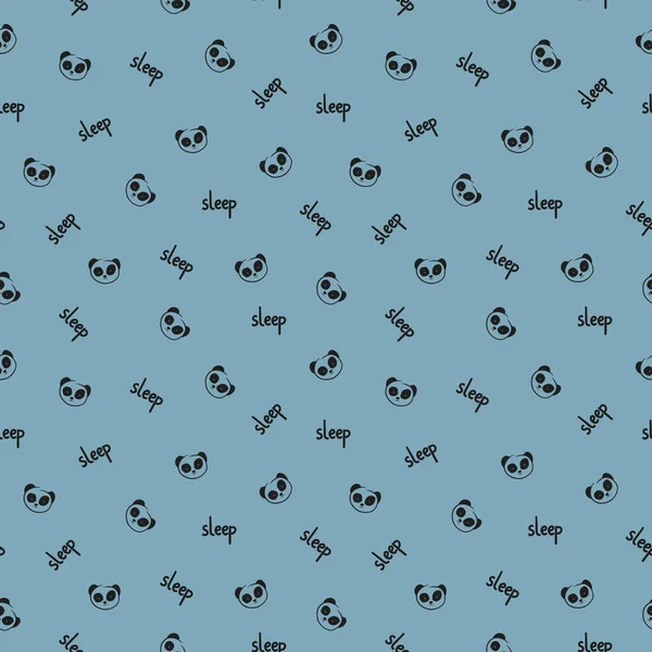 Padrão Bonito Com Pandas Dormir Fundo Azul — Fotografia de Stock