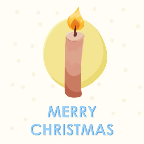 Mum ve yazıtlı Noel kartı Mutlu Noeller