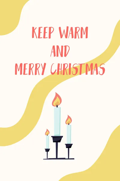 Güzel bir Noel posteri. Cana yakın, mutlu noeller ve mumlar.