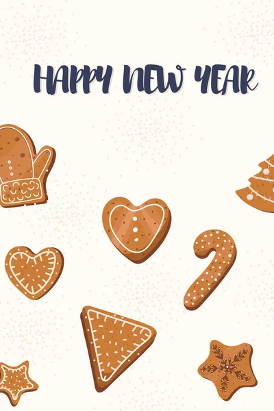 Sevimli noel posteri Mutlu yıllar ve zencefilli ekmek