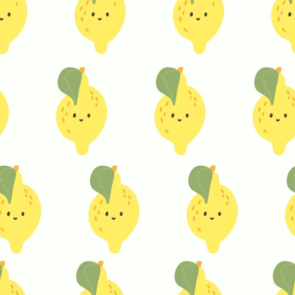 Motif Sans Couture Avec Citron Dans Style Dessin Main — Image vectorielle
