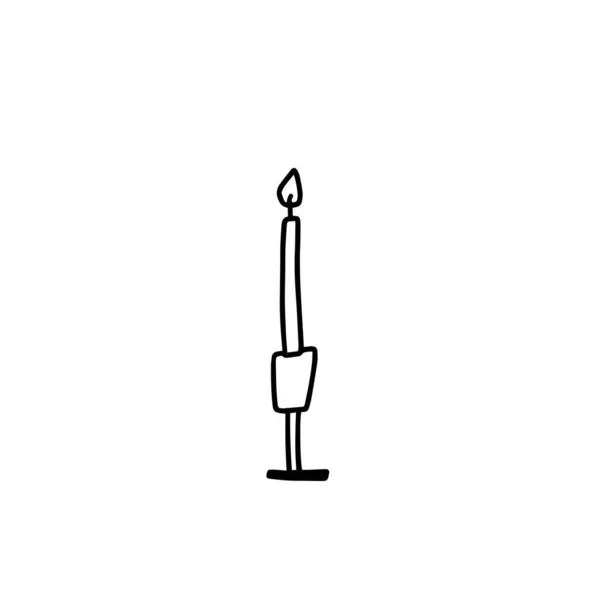 孤立的涂鸦蜡烛矢量图解 — 图库矢量图片
