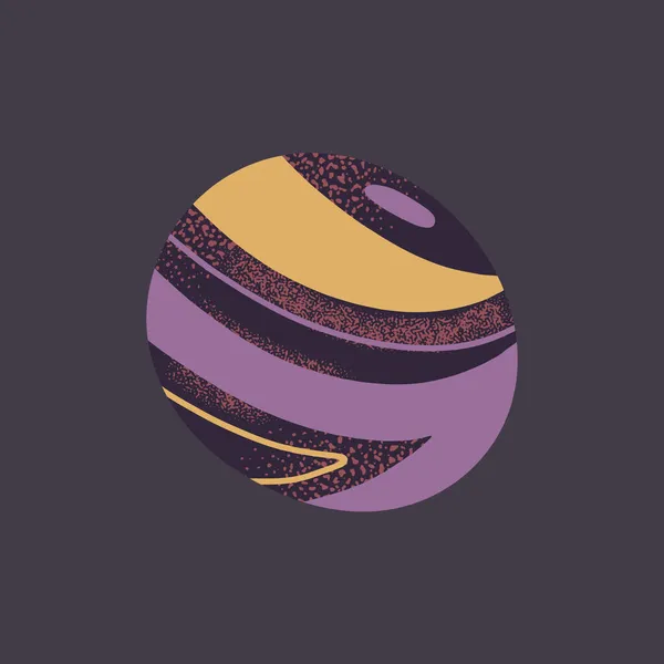 Elinde asteroitler olan renkli gezegen çizim stili