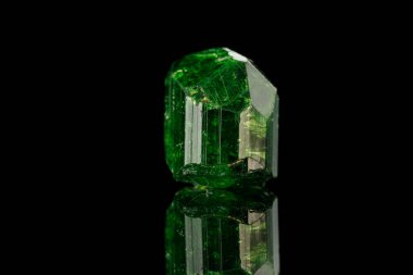 macro mineral stone tourmaline on a black background close-up clipart