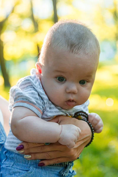 Beautiful Baby Her Arms Close Stock Photo