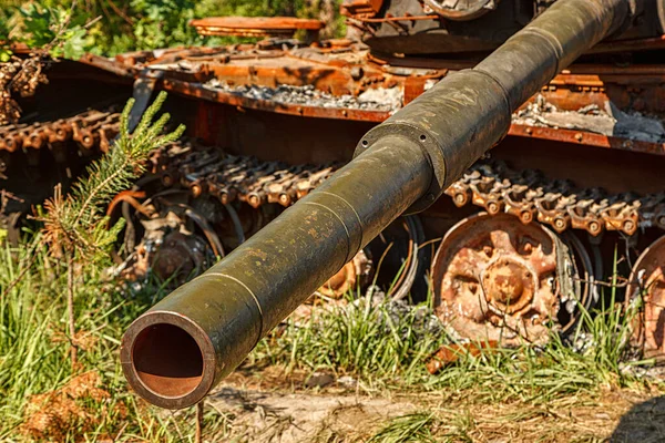 Makariv Ukraine Juni 2022 Kaputte Militärausrüstung Fahrzeuge Verbrannte Panzer Russischer — Stockfoto