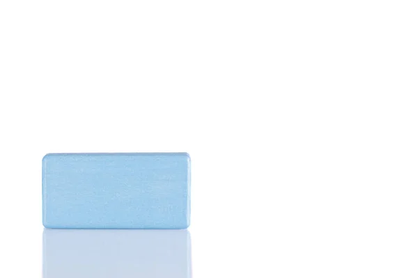 Wooden Cube Blue Color White Background Close — Fotografia de Stock