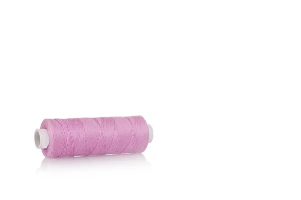 Skein Thread Pink Colors Macro White Background Close — 图库照片