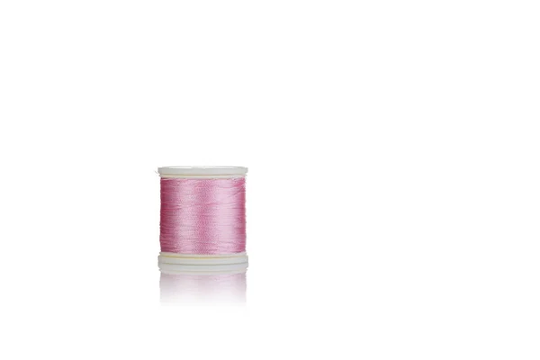 Skein Thread Pink Colors Macro White Background Close — Photo