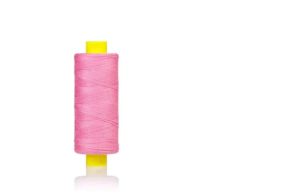 Skein Thread Pink Colors Macro White Background Close — Stock Photo, Image