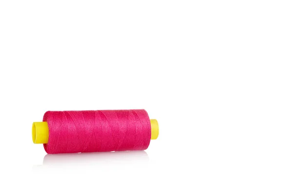 Skein Thread Red Colors Macro White Background Close — Stock Photo, Image