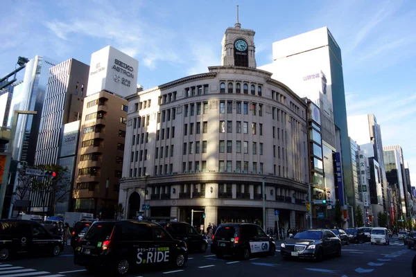 Tokyo Ginza Det Mest Urbana Området Japan Ett Färgstarkt Och — Stockfoto