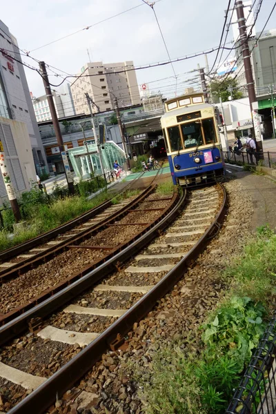 东京下城 2017年9月19日 2017年9月19日 东京唯一的有轨电车 在早稻田和密诺瓦之间运行 — 图库照片