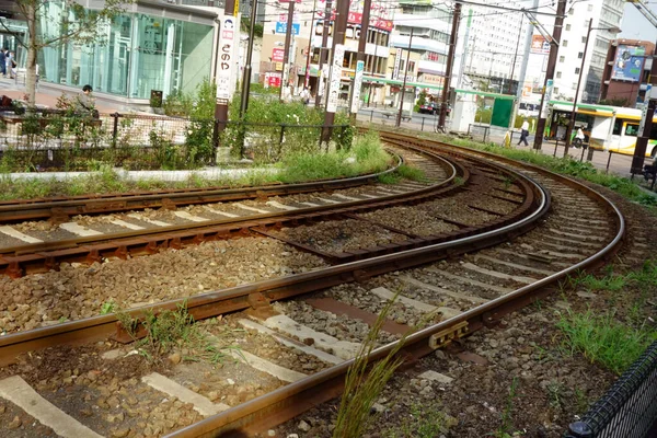 东京下城 2017年9月19日 2017年9月19日 东京唯一的有轨电车 在早稻田和密诺瓦之间运行 — 图库照片